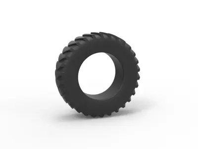 Pulling tractor rear tire 10 Scale 1 to 25 3D print model