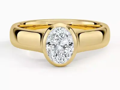  Bezel Engagement Ring 02 3D print model