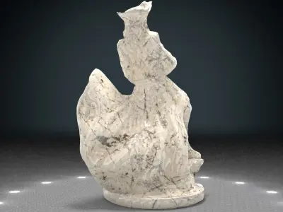 Pirate Statue Low-poly 3D model