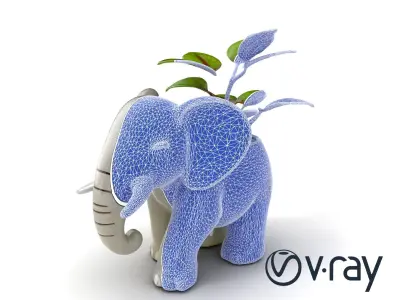 Cartoon Elephant Planter Holder model pack Low-poly 3D model