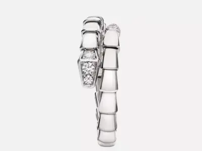 Serpenti Half diamond ring 3D print model