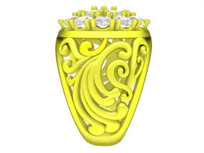 A7580 Art Luxury Diamond Women Ring 3D Model 3D print model