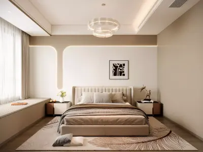 Master bedroom 3D model 01 3D model