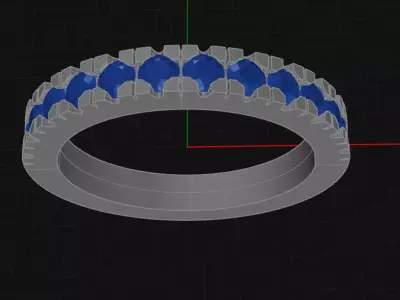 Wedding Ring 3D print model 38