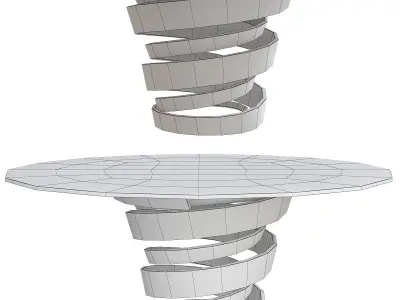 Coffee and Side table low poly 3d model collection Low-poly 3D model