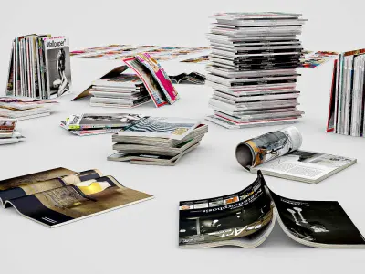 Magazines Set Collection 4K PBR for realistic interiors Low-poly 3D model
