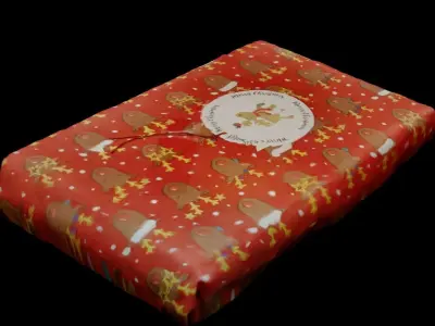 Realistic Christmas Present Low-poly 3D model