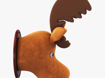 Fabric Moose Head Trophy 3D model