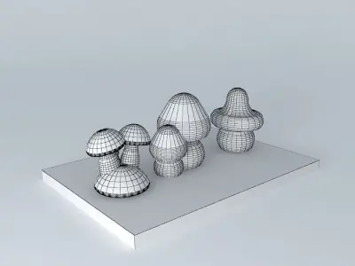 MUSHROOMS set of lego Free 3D model