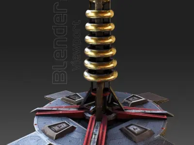 tesla coil tower - Game Ready - VR AR Low-poly 3D model