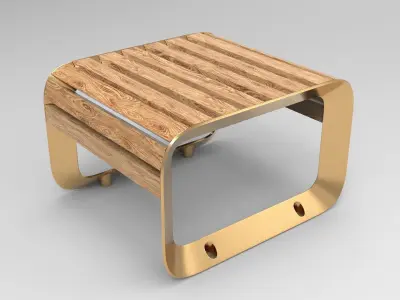 Hagz Bench Low-poly 3D model
