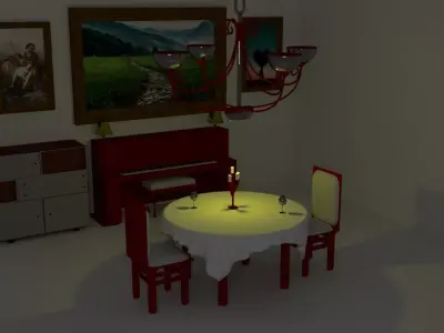 candlelit dinner Free 3D model
