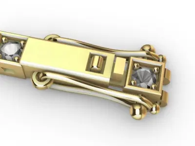 Riviera Bracelet Round 3mm Gold Silver 3D print model