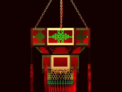 Chinese Palace lantern 3D model 22