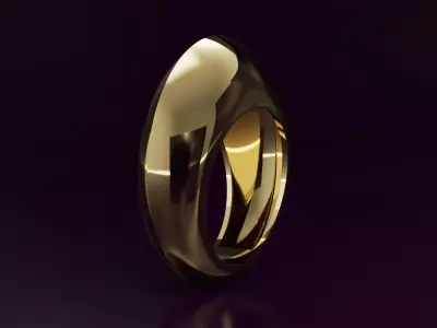 cabochon free form ring N02 Free 3D print model