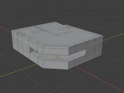 Bunker house with door and windows 3D model