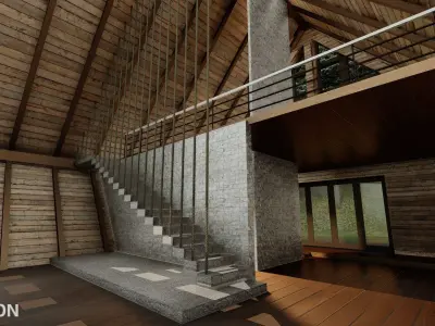 Steel Modular A Shape House 3D model