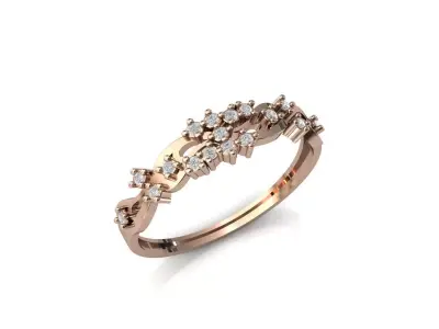 Women Ring Diamond Stone STL 3DM Lightweight Printable 3D print model 7