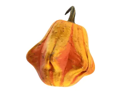 Crown-shaped pumpkin Low-poly 3D model