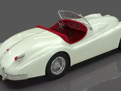 Jaguar XK140 Roadster 1956 Low-poly 3D model
