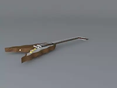 Wavy V guitar Free 3D model