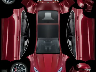 Generic Sedan v19 Low-poly 3D model