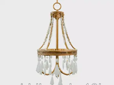 Antique Crystal Chandelier for Classic Interiors Low-poly 3D model