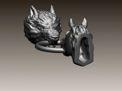 wolf and horse 3D model