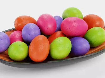 -Easter Eggs in Bowl- 3D model