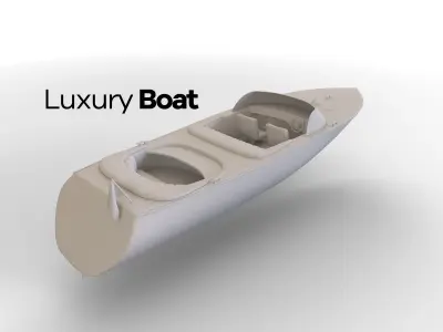 Luxury boat Low-poly 3D model