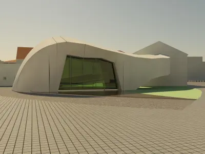 CasaCultura building with curvy shape 3D model