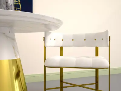 Style Dining Table And Chairs 3D model