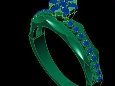 daimond ring 3D print model 25