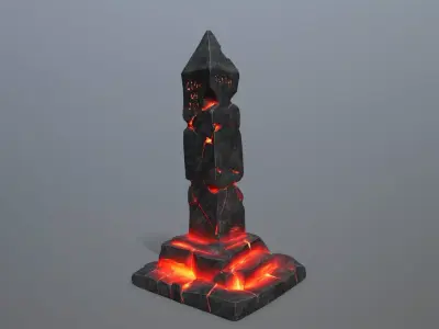 lava pillar Low-poly 3D model