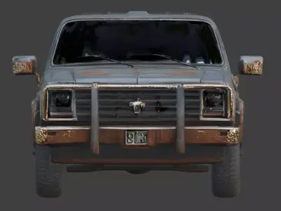 Custom Wasteland Muscle Car 3D Model Low-poly 3D model