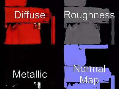 Vibrant Red Handbag model pack Low-poly 3D model