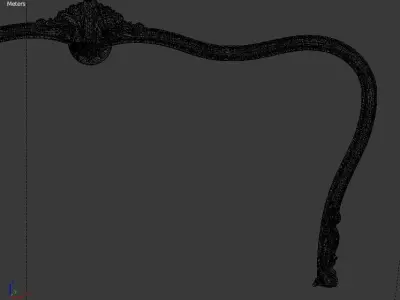 Classic Carved Bed 3D model 05 3D model