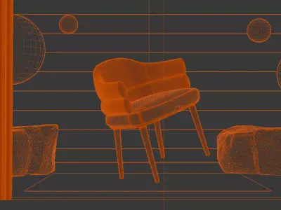 Abstract Rendering Scene Ready Project 3D model