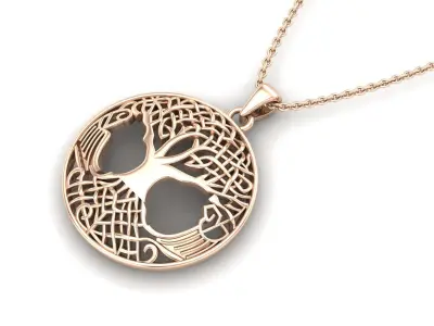 AV 496 Druids Tree of Life Pendant for Strength 3D print model