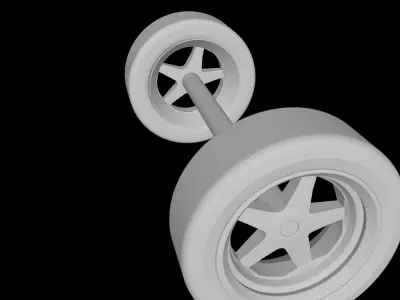 TOY CAR WHEELS WITH SHAFT 2- SPARE PARTS- TOY WHEELS 3D print model