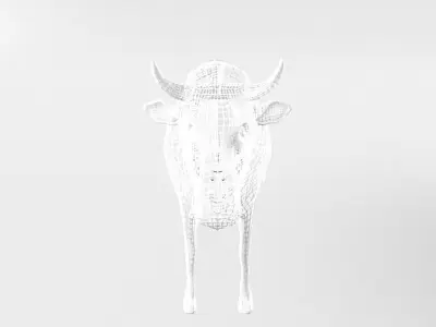 White Cow Low-poly 3D model purchase