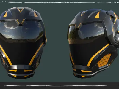 3D PBR Model Helmet Biker Game Asset Low-poly 3D model
