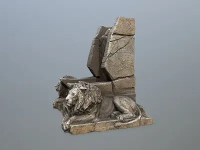 Lion Throne Low-poly 3D model
