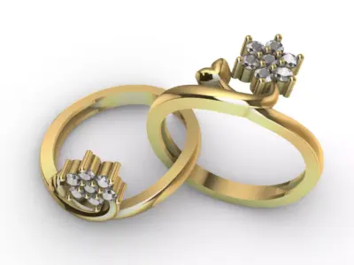 Ring Love Flower R-001 3D print model