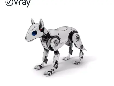 Futuristic Robotic Dog Model Pack Low-poly 3D model