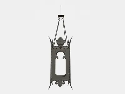 Wrought iron lantern 1 Low-poly 3D model