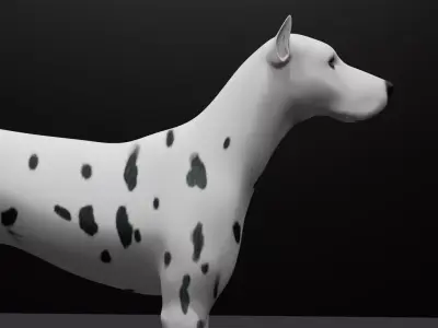 Dalmatian Dog Rigged Low-poly 3D model