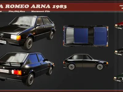 Alfa Romeo Arna 1983 Free low-poly 3D model