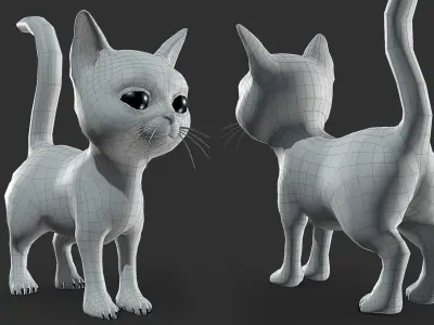Baby Cat Low-poly 3D model