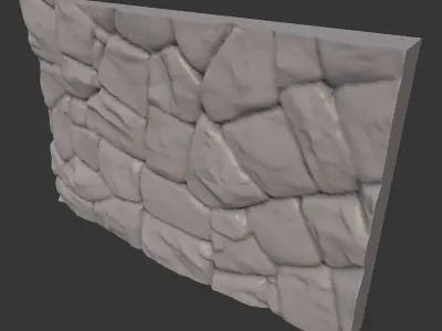 Weathered Rubble Stone Facade 3D model